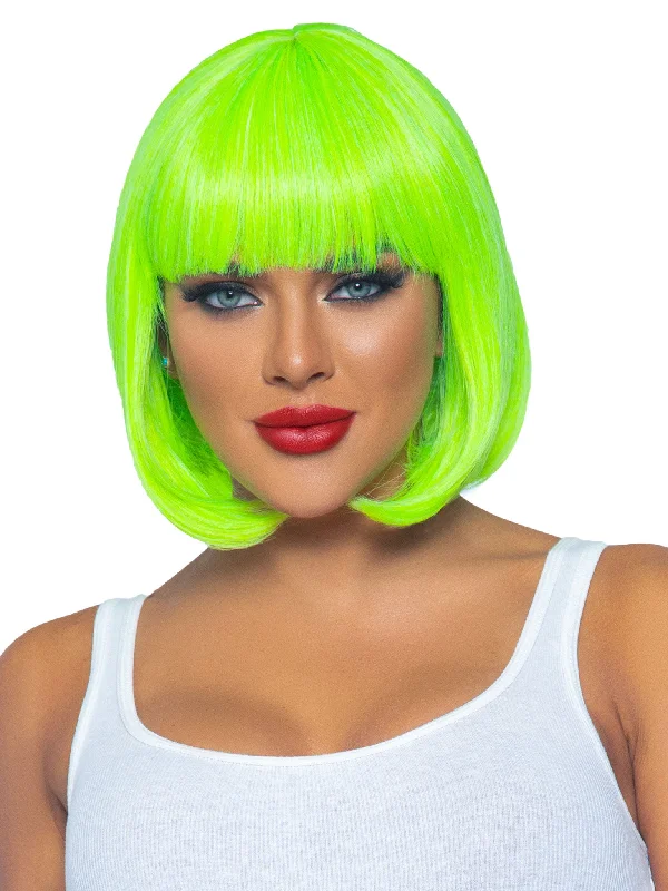 Curly wig for cool vibe-12 Inch Short Bob Wig - Neon Green