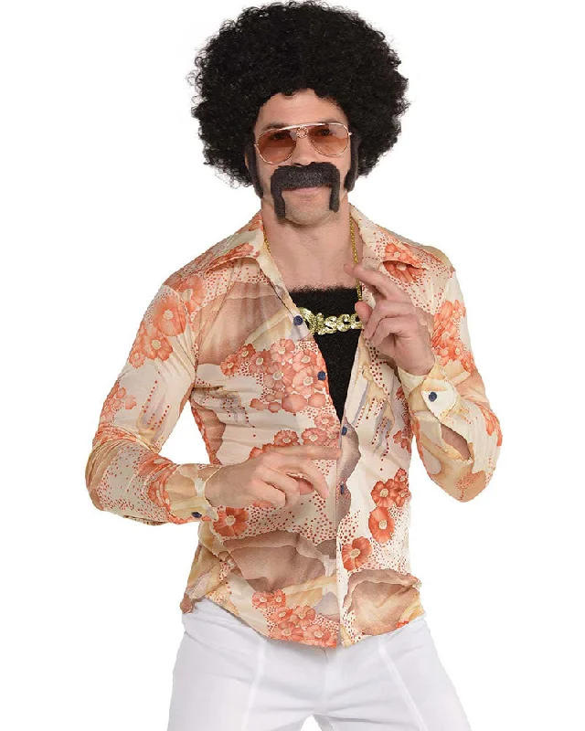 Wig for playful vibe-70s Disco Wig Sideburns Moustache and Chest Hair Set