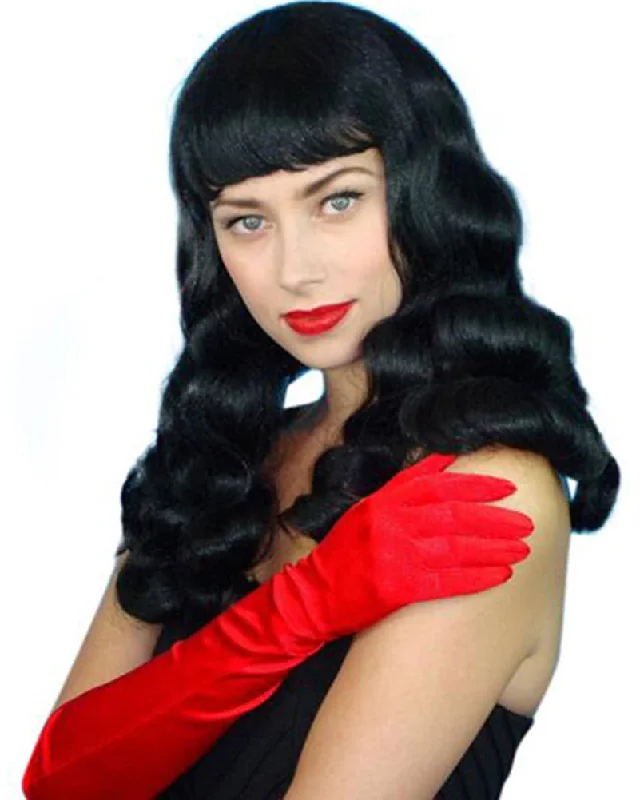 Wig for luxe flair-40s Bettie Page Burlesque Black Wig