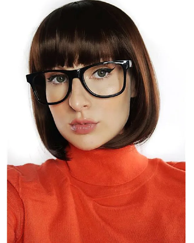 Wig for luxe vibe-Brainiac Detective Short Brown Wig