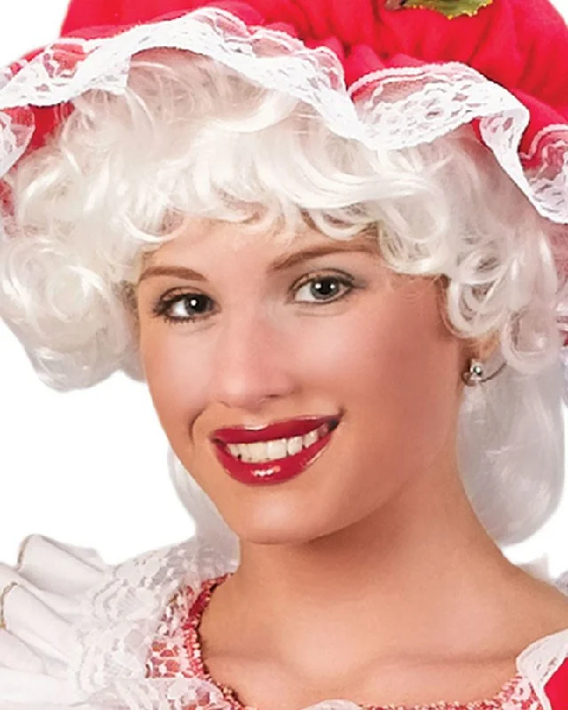 Wig for neat flair-Christmas Mrs Claus White Wig