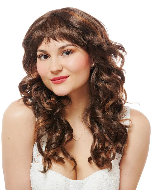 Wig for playful vibe-Ciao Bella Fringe Brown Wig