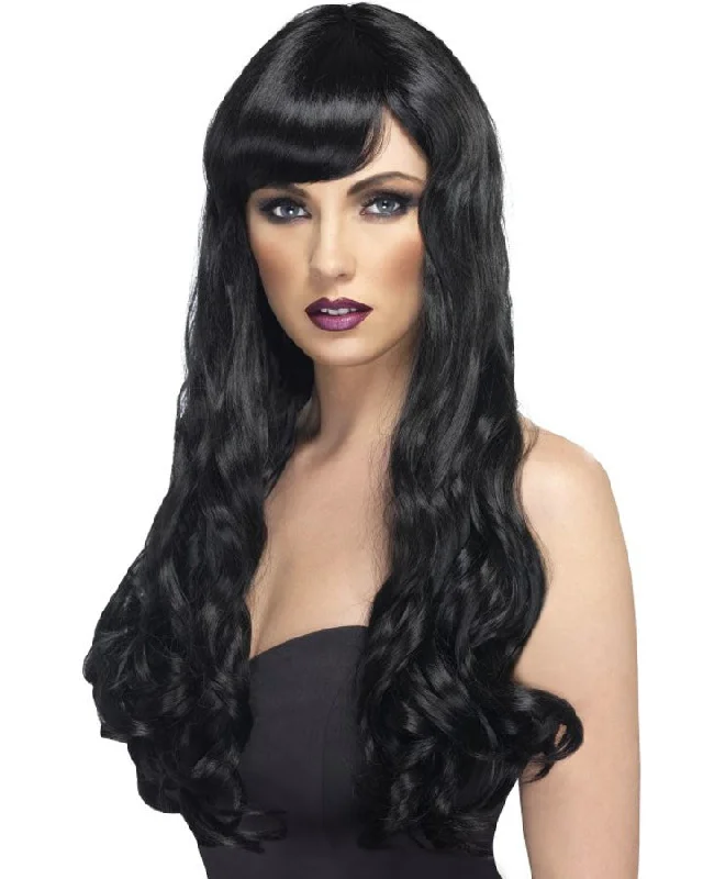 Wig for vivid shine-Desire Long Wavy Black Wig