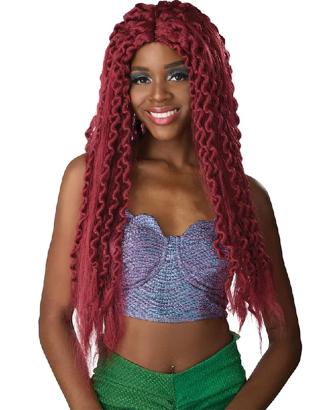 Long blonde wig with plush texture-Enchanted Long Red Curly Mermaid Wig