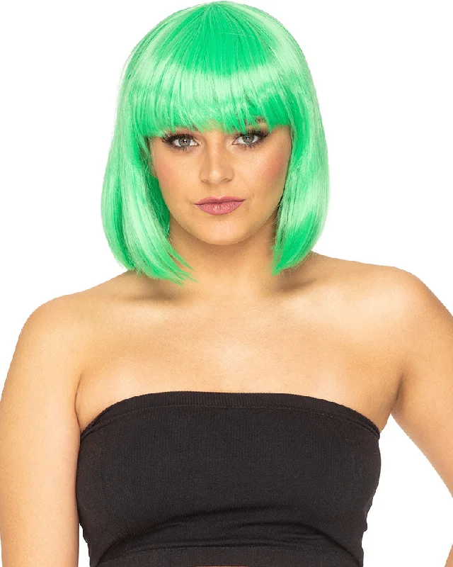 Curly wig for mild vibe-Fashion Deluxe Spearmint Green Bob Wig