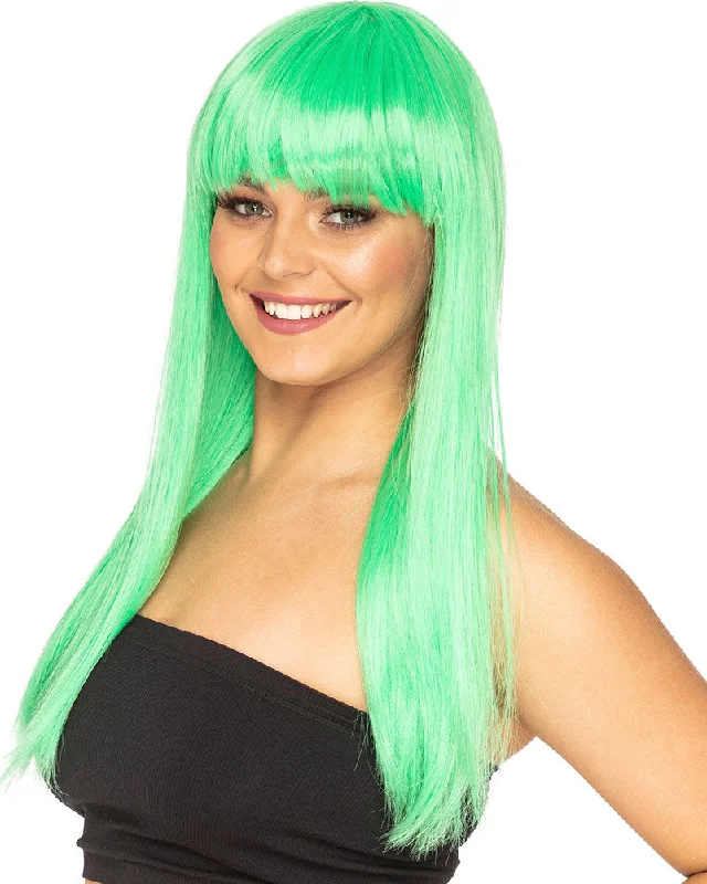 Wig for playful flair-Fashion Deluxe Spearmint Green Long Wig