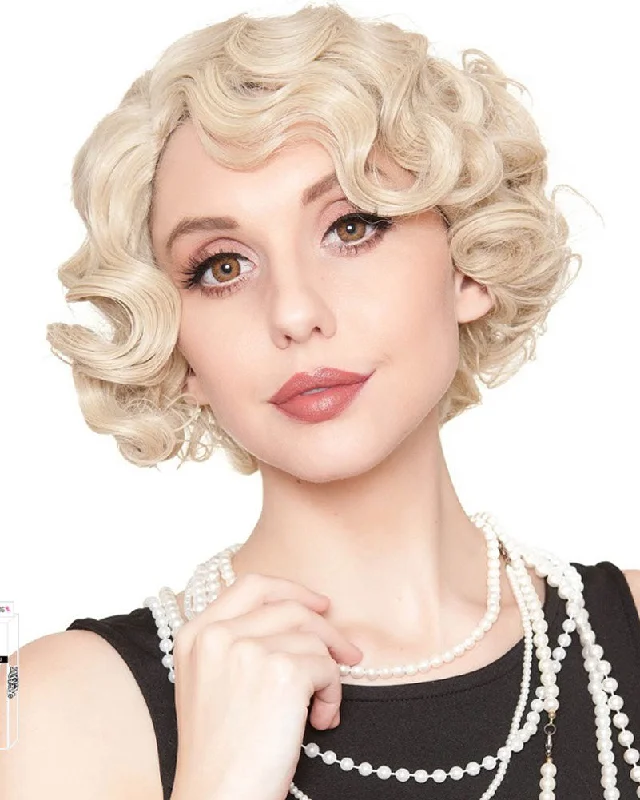 Short blonde wig with lush texture-20s Flapper Finger Premium Blonde Wig