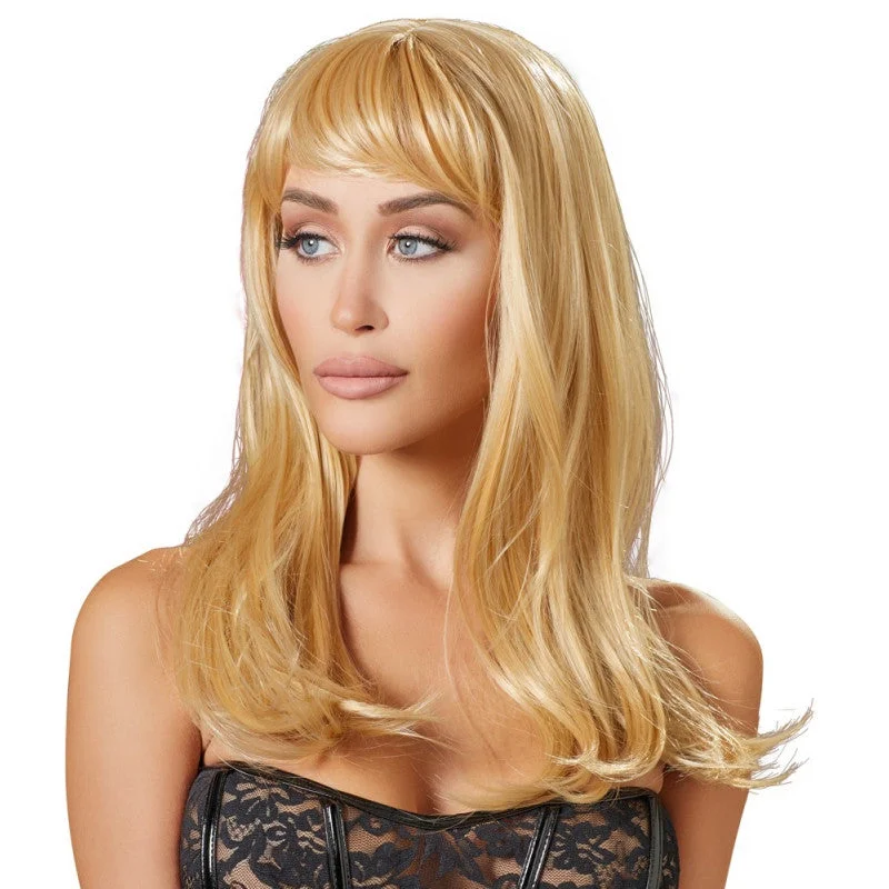 Short gray wig with vivid texture-Flirty Long Blonde Wig