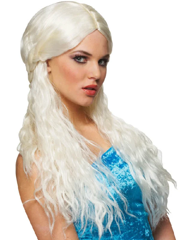 Long red wig with plush curls-Game of Thrones Barbarian Blonde Wig