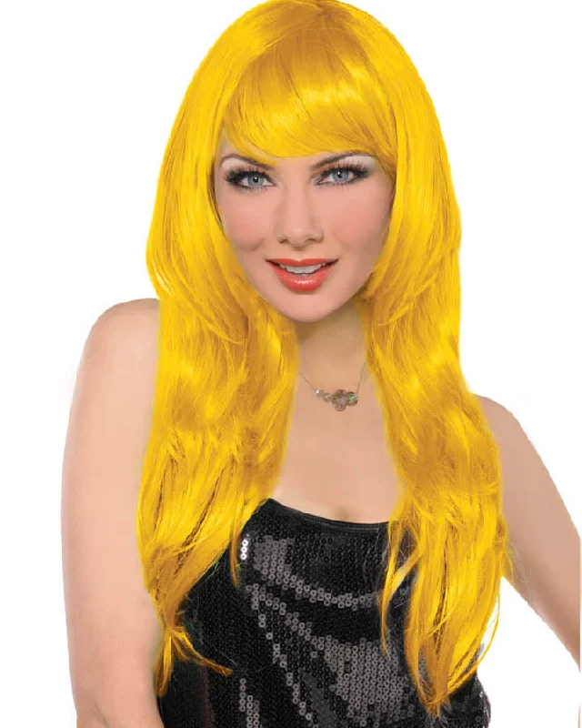 Wig for lush flair-Glamorous Yellow Wig