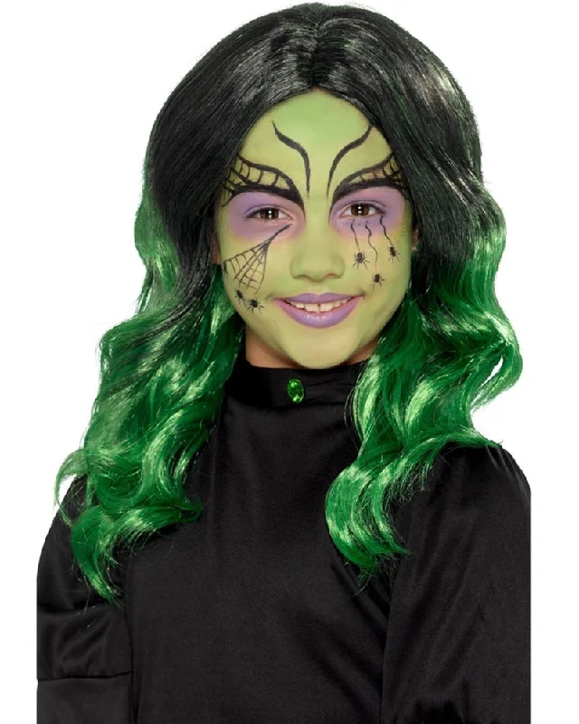 Short blonde wig with vivid waves-Green Witch Girls Wig