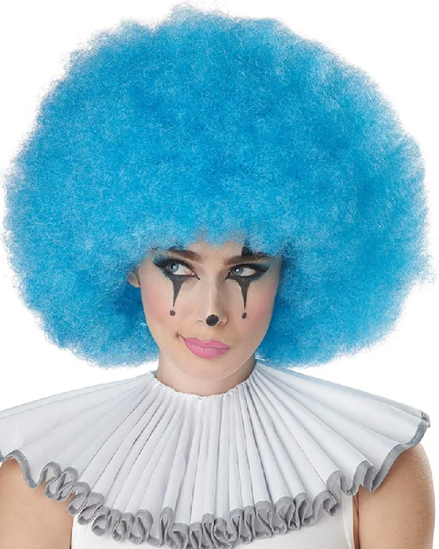 Long straight wig with bold texture-Jumbo Afro Blue Wig