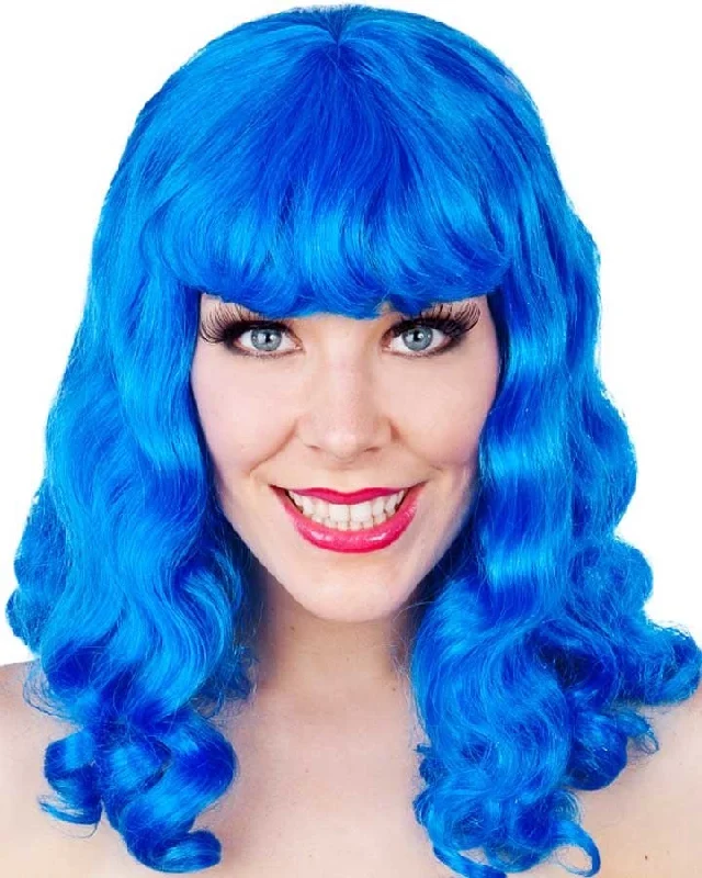 Blonde bob wig with plush texture-Katy Short Blue Wig