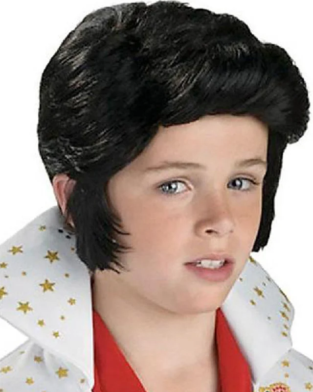 Blonde bob wig with bold texture-Kids Elvis Wig