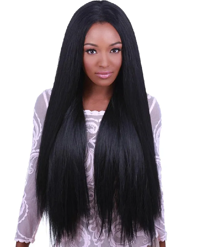 Wig for lush vibe-Lace Front Yaki Long Black Premium Wig