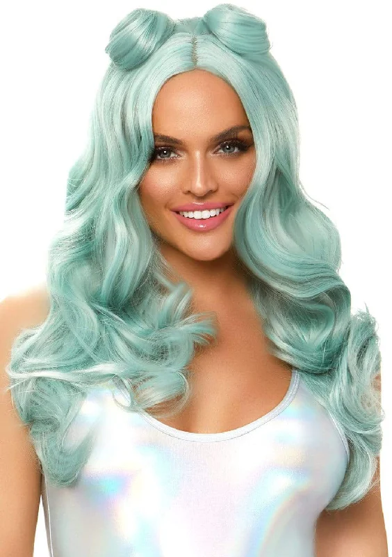 Wig for vivid flair-Long Beachy Buns Wig - Sage