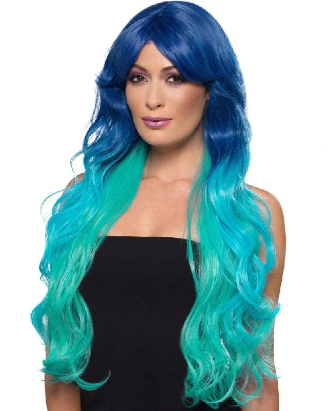 Short gray wig with soft flair-Mermaid Extra Long Wavy Wig