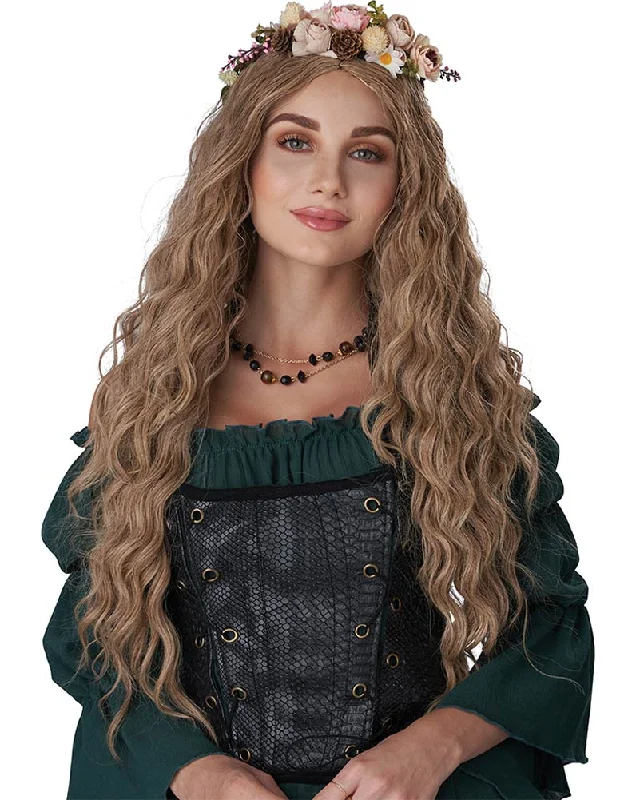 Curly wig for young vibe-Renaissance Maiden Long Dirty Blonde Wig