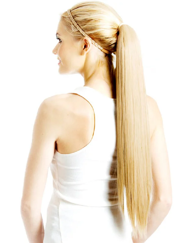 Wig for playful flair-Sandy Blonde Wrap Around 60cm Deluxe Ponytail