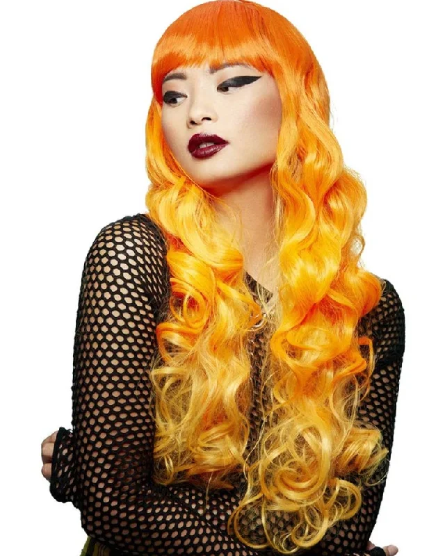 Wig for gentle flair-Sunrise Long Orange Wig