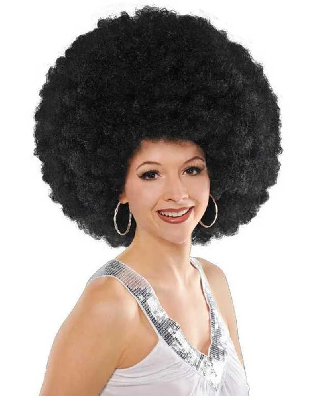 Synthetic wig for cool vibe-Supersized Black Curly Afro Wig