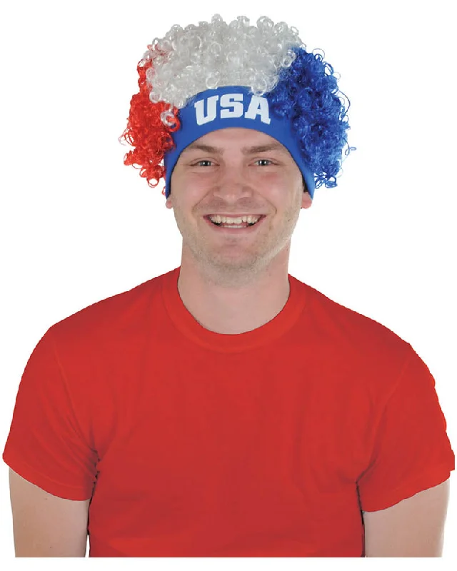 Wig for bold flair-USA Wig with Sweatband