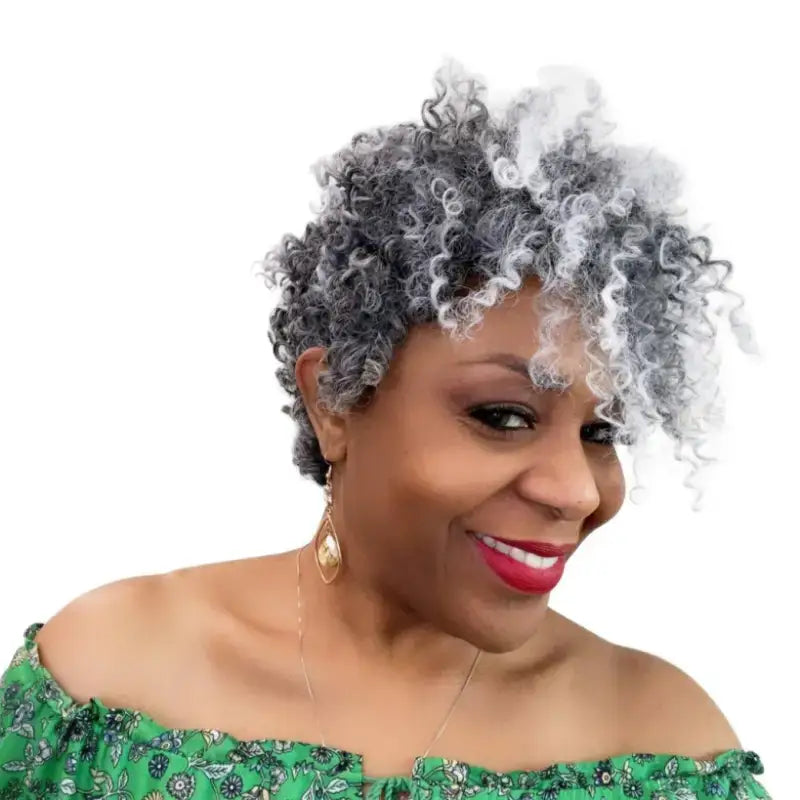 Fluorite synthetic wigs vivid-Tikki | Chic Curly Wig - Short Synthetic Pixie Cut with Waves