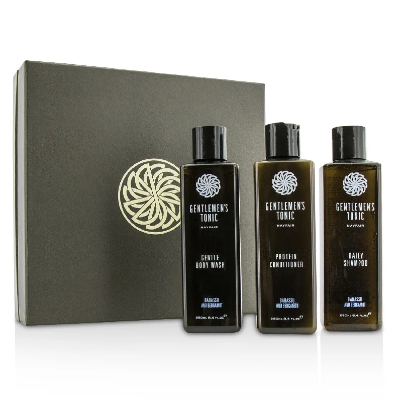 Gentlemen's Tonic Shower Gift Set: Gentle Body Wash 250ml + Daily Shampoo 250ml + Protein Conditioner 250ml  3pcs