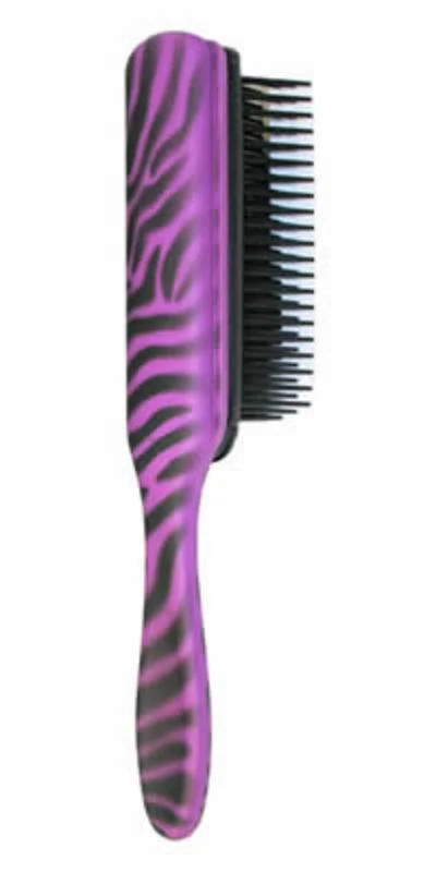 DENMAN CLASSIC 7-ROW PURPLE ZEBRA PRINT HANDLE