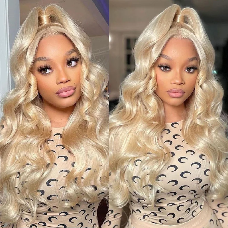 real person hair ring triple-band-613 Blonde Body Wave 13x4 HD Lace Wig Virgin Human Hair Wigs Pre-Plucked Hairline With Baby Hair-Amanda Hair