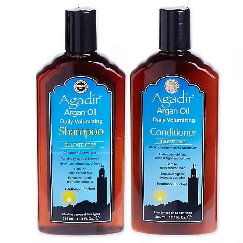 Agadir Argan Oil Daily Volumizing Shampoo and Conditioner 12 oz Set