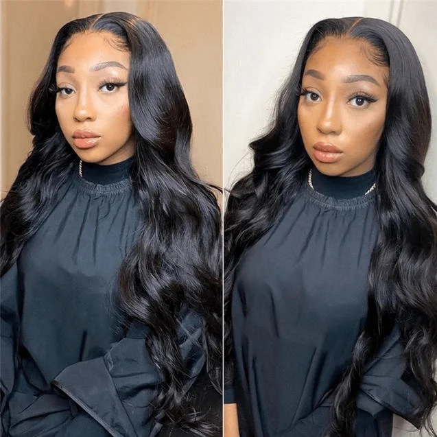 real person hair ring vacation keepsake-Body Wave 4*4 Lace Closure Wig Virgin Human Hair Glueless Wigs Pre plucked Hairline 180% Density-Amanda Hair