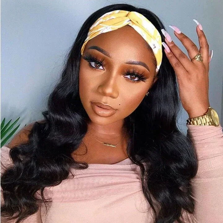 real person hair ring 18k gold-Body Wave Glueless Headband Wig Human Hair Beginner Friendly Wigs For Black Women - Amanda Hair