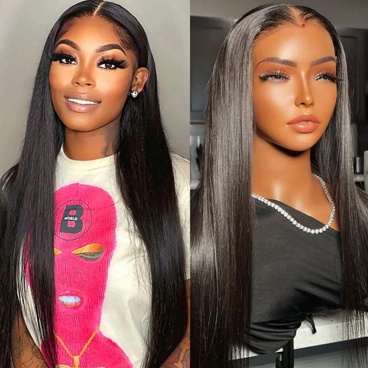 real person hair ring city skyline-Glueless 5*5 HD Lace Closure Wigs Straight Human Hair Wear & Go Wig Plucked Hairline-Amanda Hair