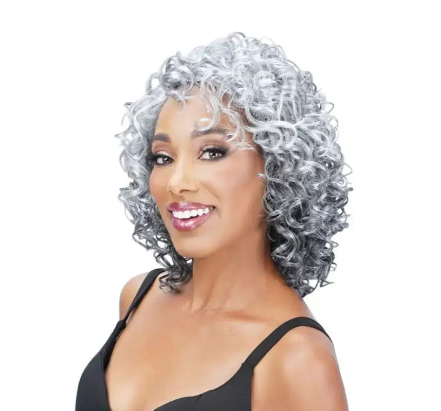 Diamond synthetic wigs clear-Athena 305 | Curly Bob Synthetic Lace Wig - Right Part Bob Cut