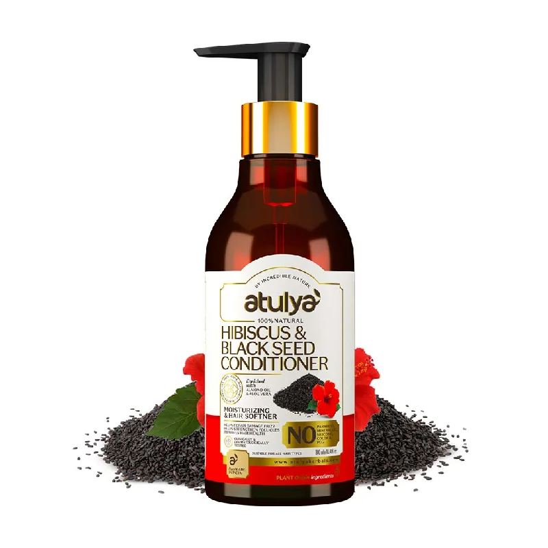 Best hair care for choppy ends-atulya Hibiscus & Black Seed Hair Conditioner - 300ml (Buy Any3 Products & Save Rs.300 Use code : RS300)