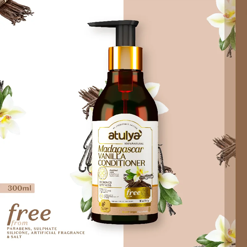 Hair care for rain-damaged hair-atulya Madagascar Vanilla Hair Conditioner - 300ml (Buy 5 Products & Get Rs.500 Off)