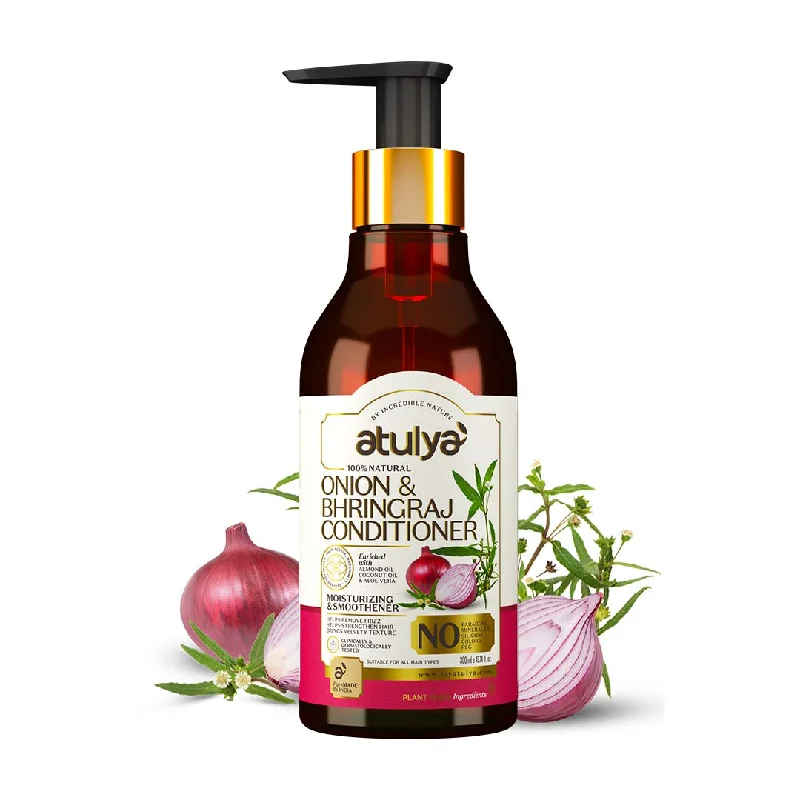 Hair care routine for hat damage-atulya Onion & Bhringraj Hair Conditioner - 300ml (Buy 5 Products & Get Rs.500 Off)