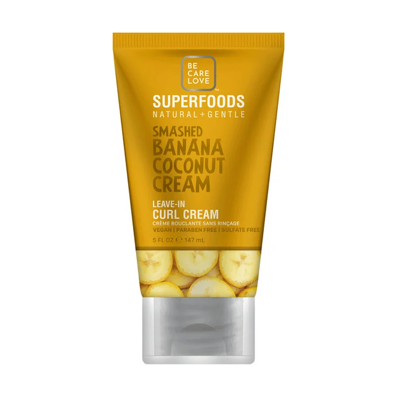 Hair care products with prebiotics-Be.Care.Love Banana Coconut Leave In Curl Cream 5 oz