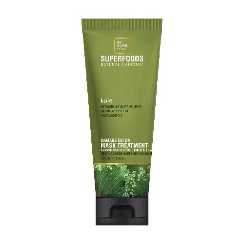 Hair care for over-toned hair-Be.Care.Love Superfoods Kale Damage Detox Mask Treatment 8 oz