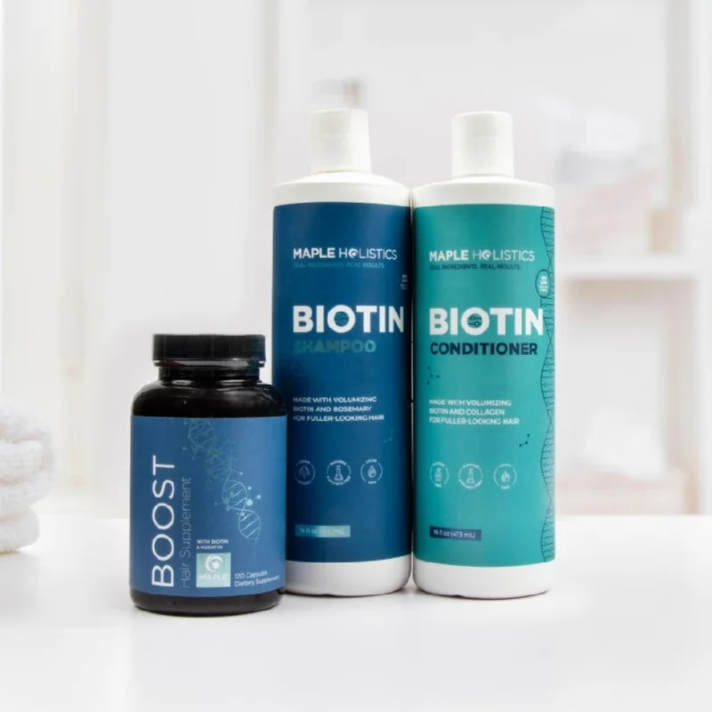 Best hair care for scalp peeling-Biotin 3-pcs Hair Care Bundle