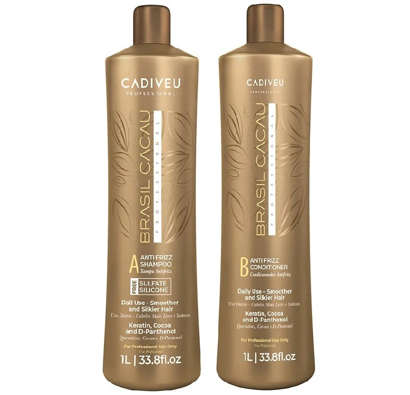 BRASIL CACAU ANTI FRIZZ SULPHATE FREE SHAMPOO & CONDITIONER - 1L