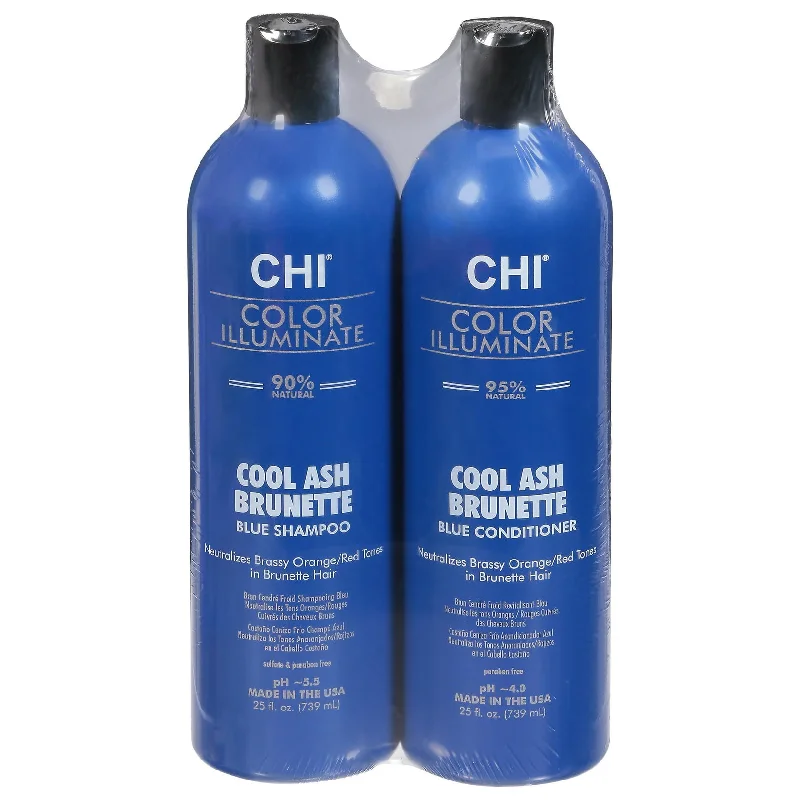 CHI Color Illuminate Cool Ash Brunette Shampoo or Conditioner, 25oz Duo