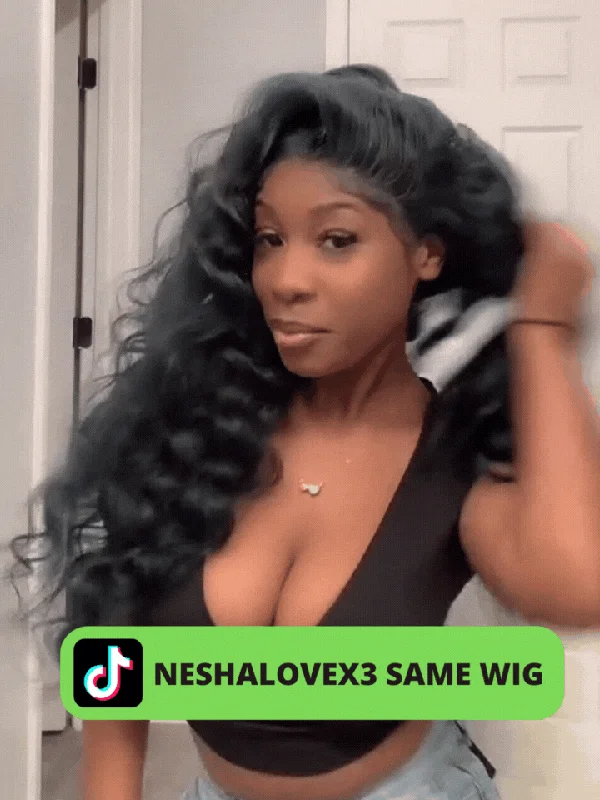 real person hair ring handmade memory-Tiktok Neshalovex3 Same Wig Glueless Loose Deep Wave Wigs Virgin Human Hair 4*4/13*4 HD Lace Front Wig Pre Plucked Hairline - Amanda Hair