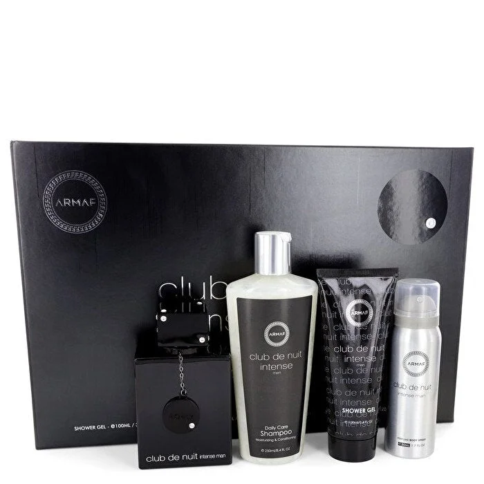 Armaf Club De Nuit Intense Gift Set - Eau De Toilette Spray + Body Spray + 3.4 oz Shower Gel + 8.4 oz Shampoo with Conditioner 1.7 oz