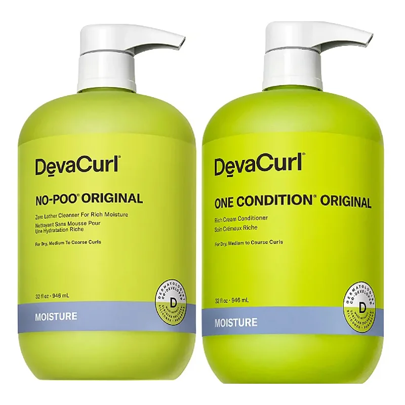 Devacurl No-Poo Original and One Condition Original Liter Duo