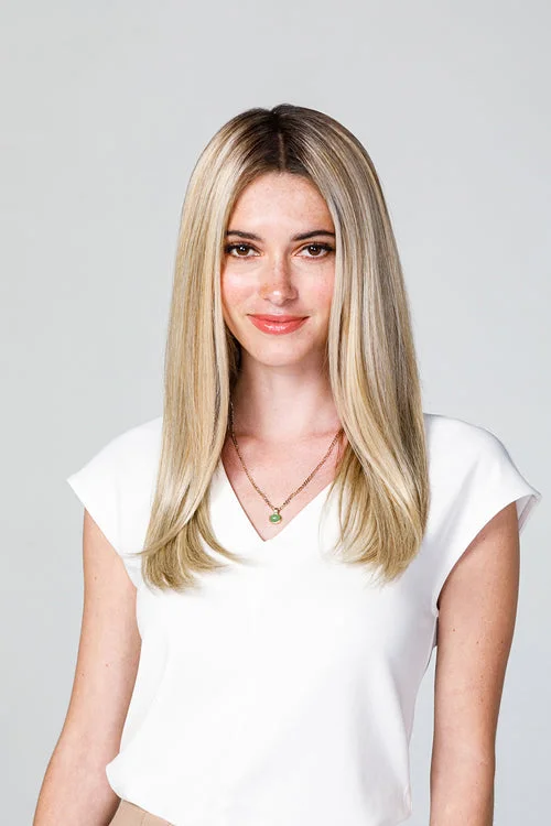 Synthetic wigs for fast cuts-easiPart T HD 18" Synthetic Topper by Jon Renau - Clearance | Long, Straight