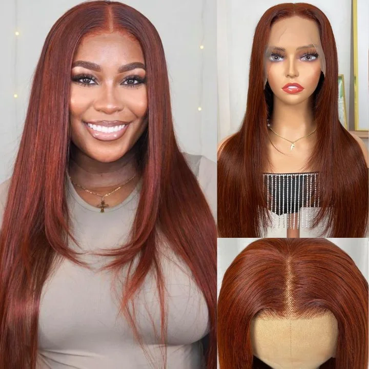 real person hair ring birthday wish-Flash Sale Glueless Layered Haircut Lace Closure Straight Wigs Silky Human Hair Wigs Throw On & Go Workout Wigs