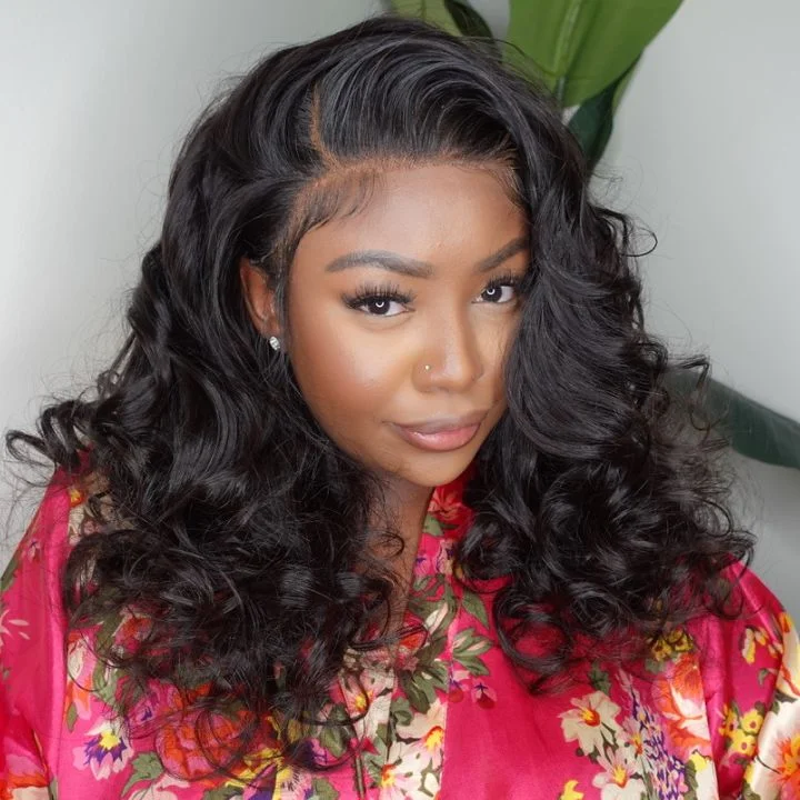 real person hair ring artisan-cast-Glueless Loose Wave Lace Front Wigs Transparent HD Virgin Human Hair Pre Plucked Hairline - Amanda Hair