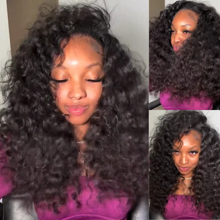 real person hair ring wing detail-Glueless Loose Wave Lace Front  Wigs Virgin Human Hair 4*4/13*4 Clear Transparent Lace Wig Pre Plucked Hairline - Amanda Hair